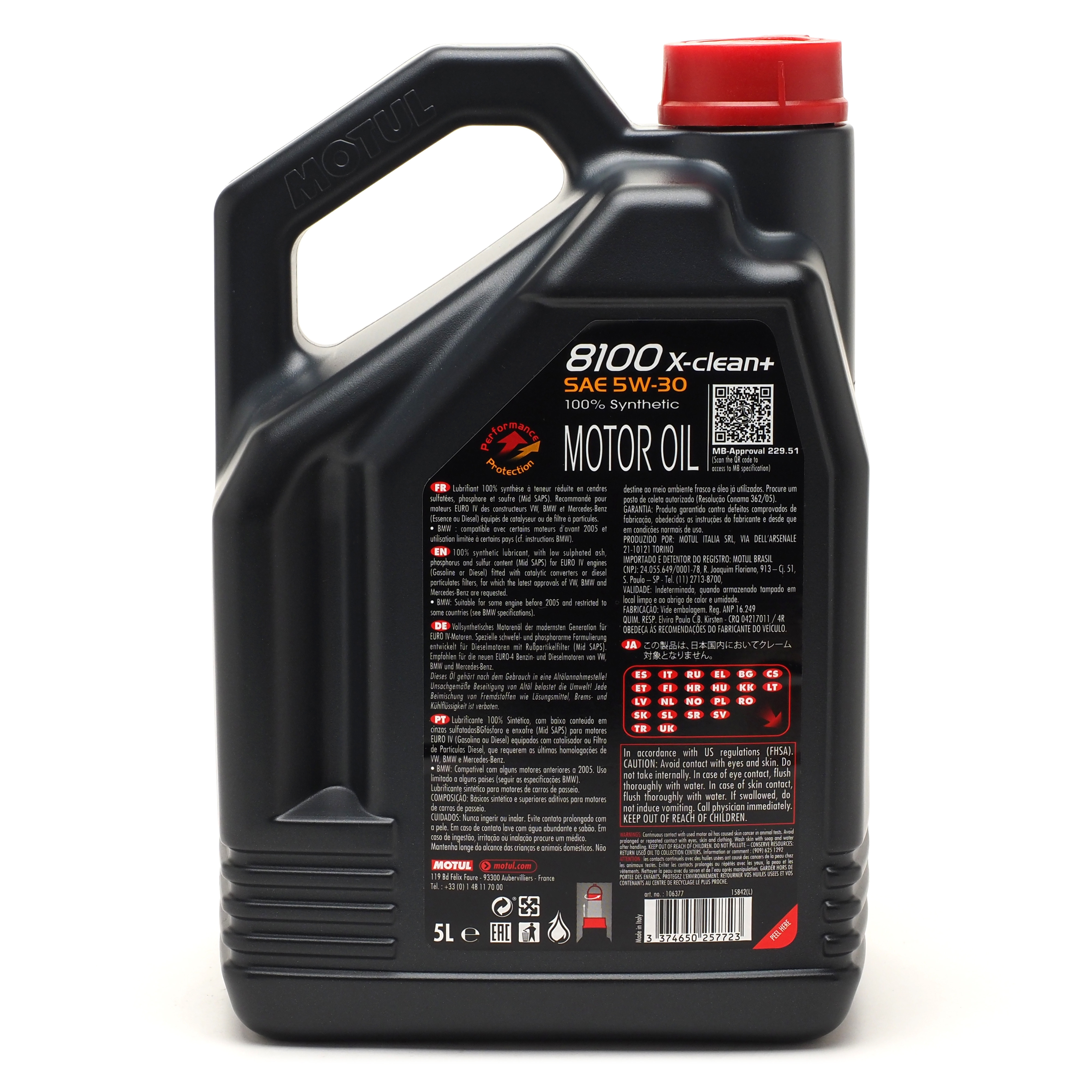 Motul 8100 X-clean + 5W-30 Motoröl 5l Kanister